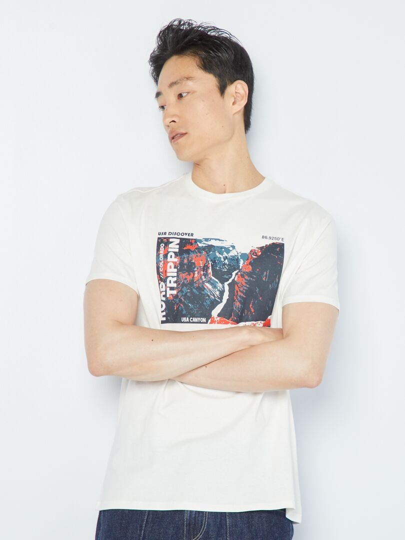 Bedrukt T-shirt - WIT