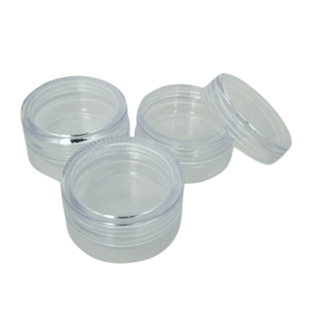 Kleine, doorzichtige plastic potjes van 10 g (verpakking van 3)