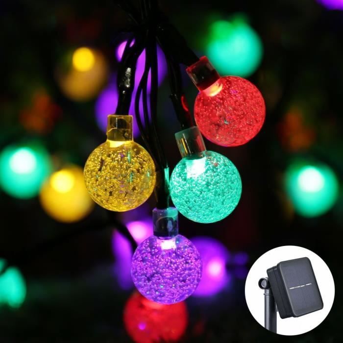 30 luci a stringa solari multicolore a LED, 6 m, impermeabili, decorazione natalizia per esterni
