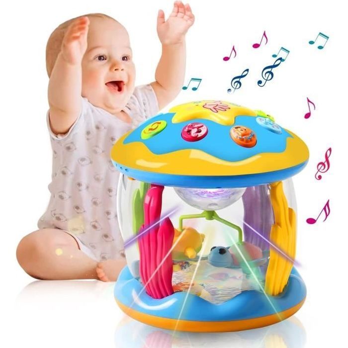 Table d'activité Musicale Jouets Projecteur Rotatif Jouet Bébé 6 18 Mois avec Musique Lumière Jouet Enfants Apprentissage Précoce