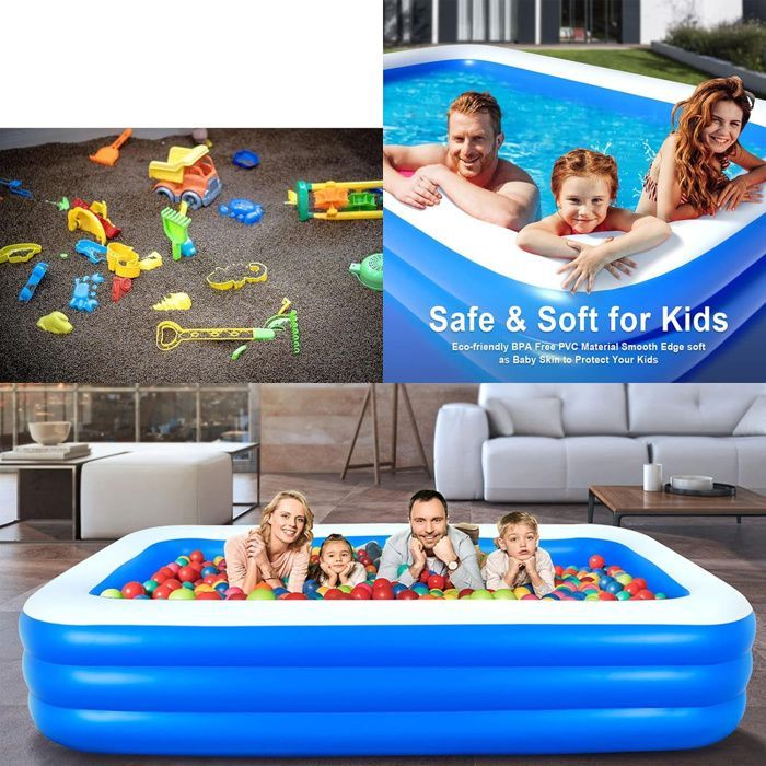 Inflatable Swimming Pool, Family Pool, 3 Layers, 150 * 105 * 50 cm