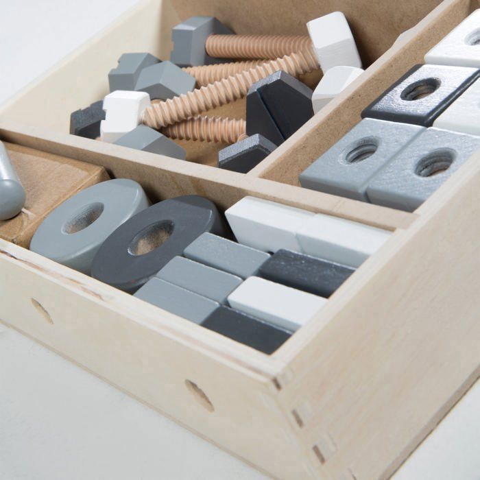 Jeu de Construction en Bois - ROBA - 48 Pièces - Boîte à Outils - A Partir de 3 Ans