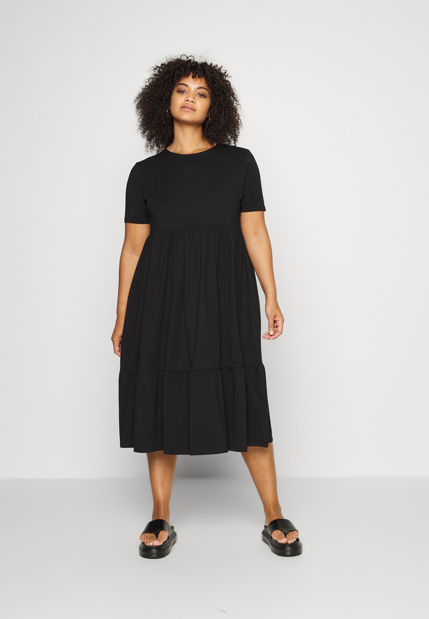 Even&Odd Curvy Jersey jurk - zwart