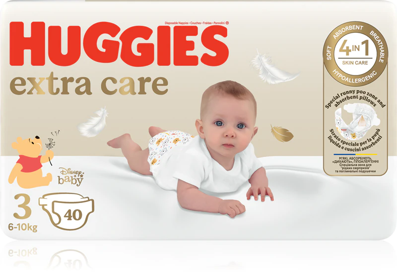 Jednorazové plienky Huggies Extra Care veľkosť 3