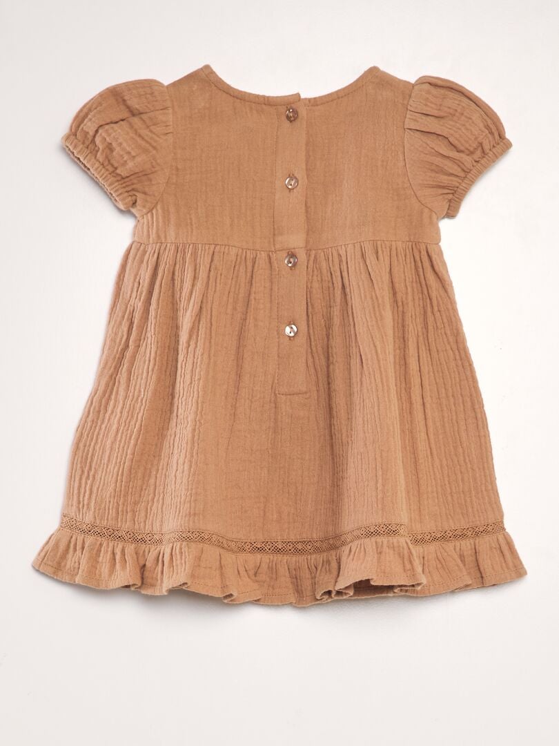 Jurk en onderjurk set - 2-delig - BRUIN