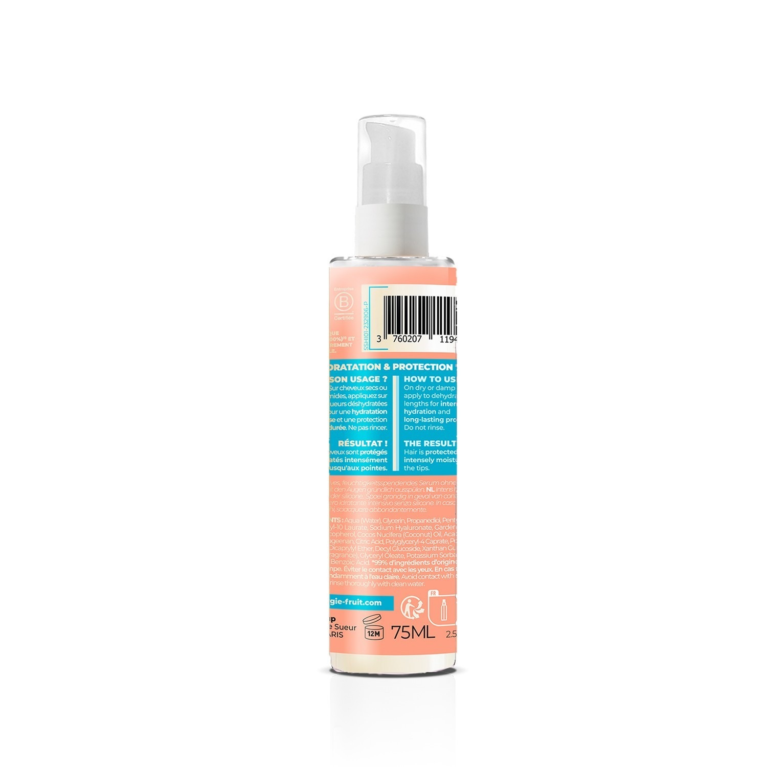 Energie Fruit serum capillaire sos hydratation intense - cheveux deshydrates - acide hyaluronique
