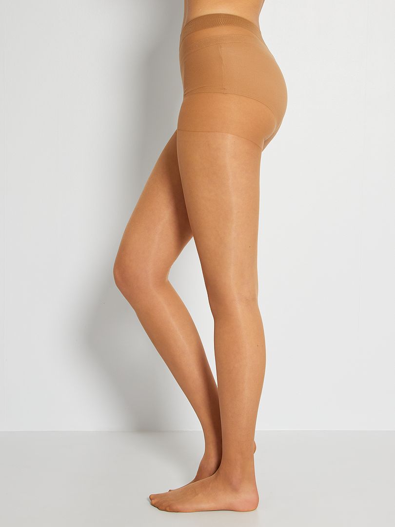 Conjunto de 2 pares de meias-calças transparentes tamanho 20 D - LARANJA