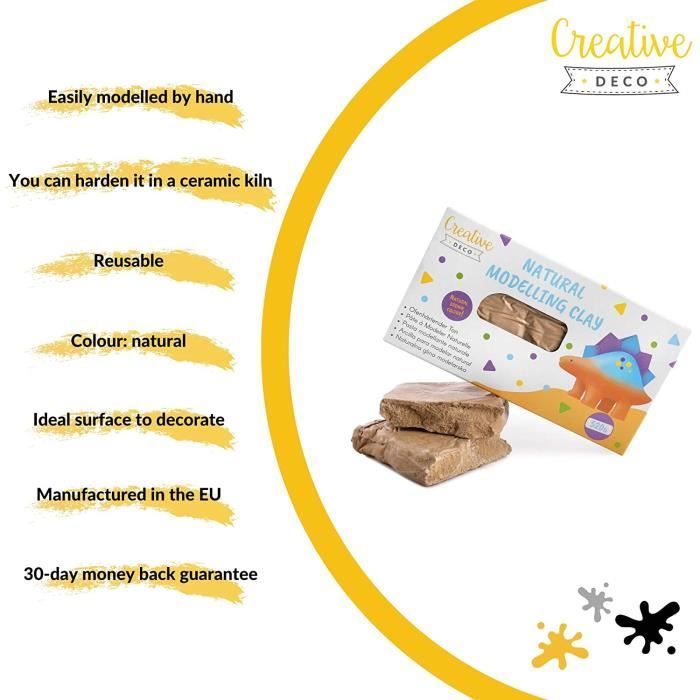 Self-hardening clay - CREATIVE HOME - Creative Deco - 520g - Bake at 1100°C - Creative hobby for children and adults