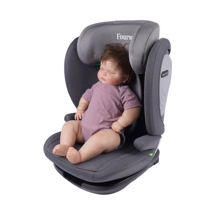FOURWARD ISOFIX bilsete for barn i alderen 3 til 12 år, 100–150 cm, 11–36 kg, ECE R129, egnet for alle kjøretøy – Grå