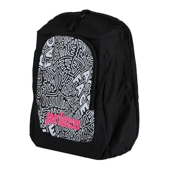 Sac à dos enfant Prince Noir/Rose - 2 compartiments, bretelles réglables, 30×16×35.6 cm