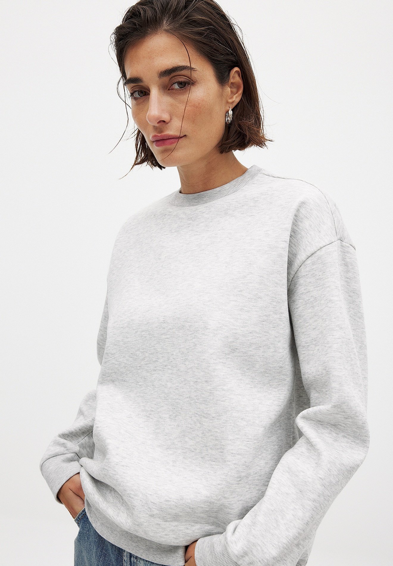 Sweat-shirt NA-KD - gris clair chiné