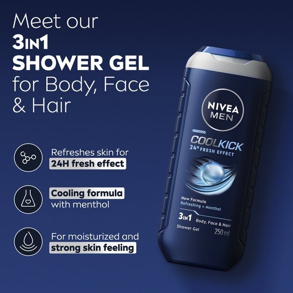 NIVEA Men Cool Kick gel za tuširanje<br>2 x 250ml - Normalna koža