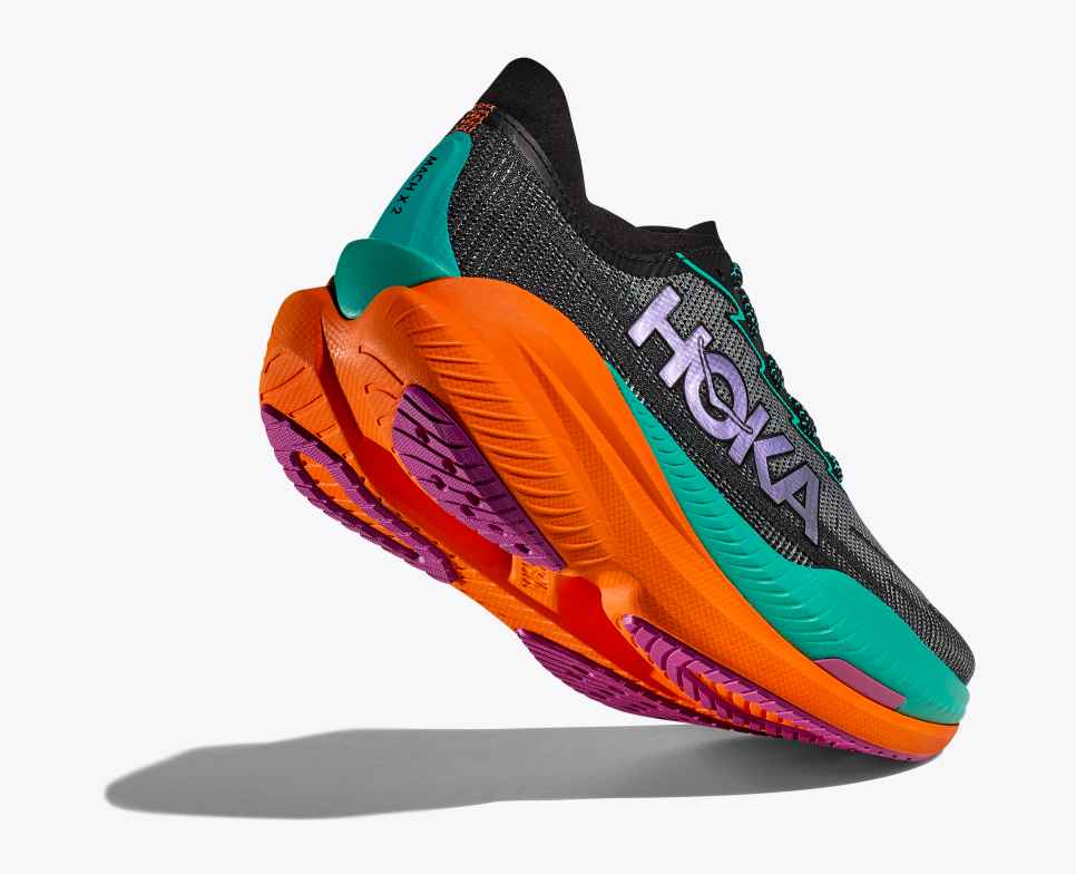 HOKA Mach X 2 Zwart/Elektrisch Aqua