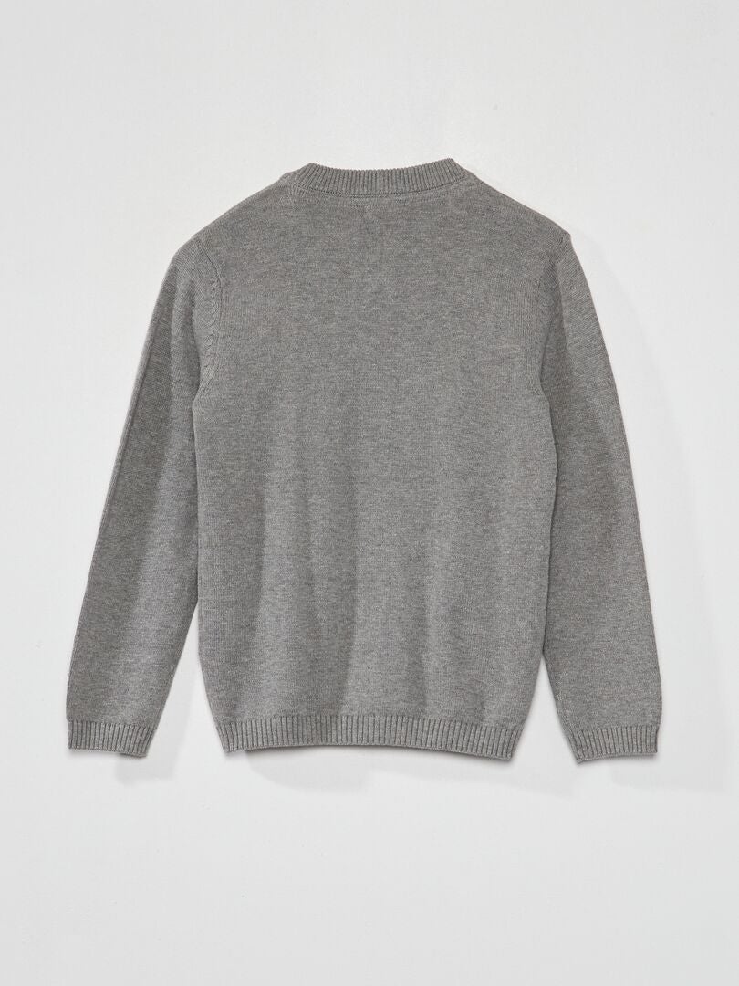Gebreid vest met ritssluiting - GRIJS