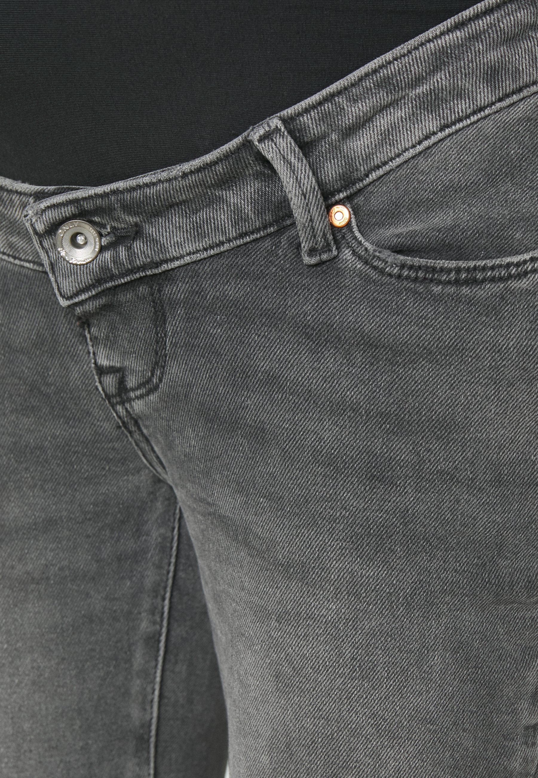 ONLY MATERNITY OLMEMILY STRETCH - Jeans a gamba dritta - denim grigio scuro