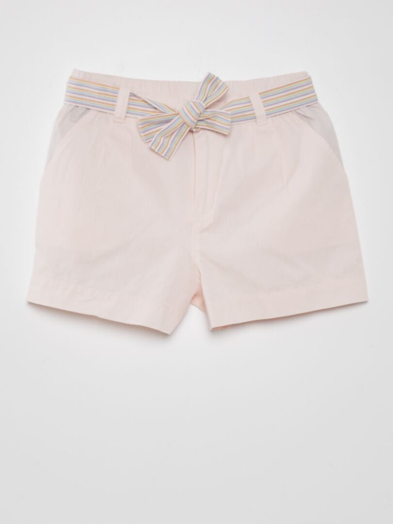 Effen katoenen shorts - WIT