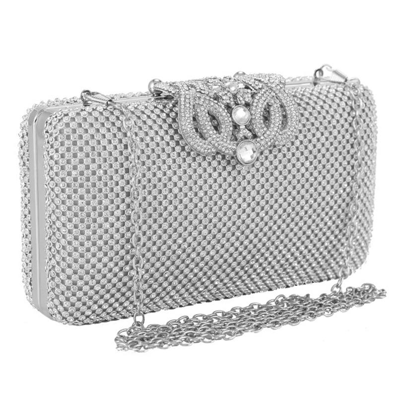 Hot Selling WOMEN s Evening Bag with Rhinestone Crystal Closure Clutch Purse for Wedding Party B5