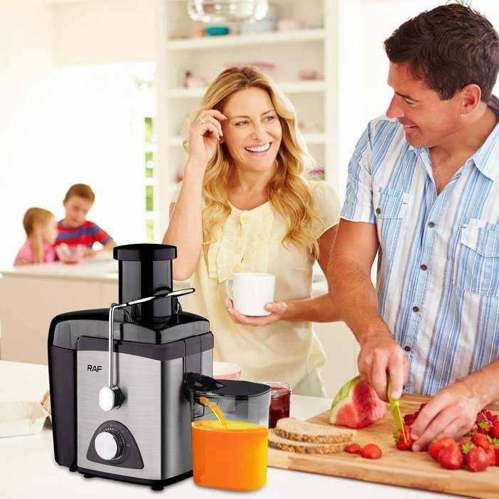 Entsafter – 800 W – Obst- und Gemüseentsafter – Breiter Einfüllschacht – 99 % Saftausbeute – BPA-frei
