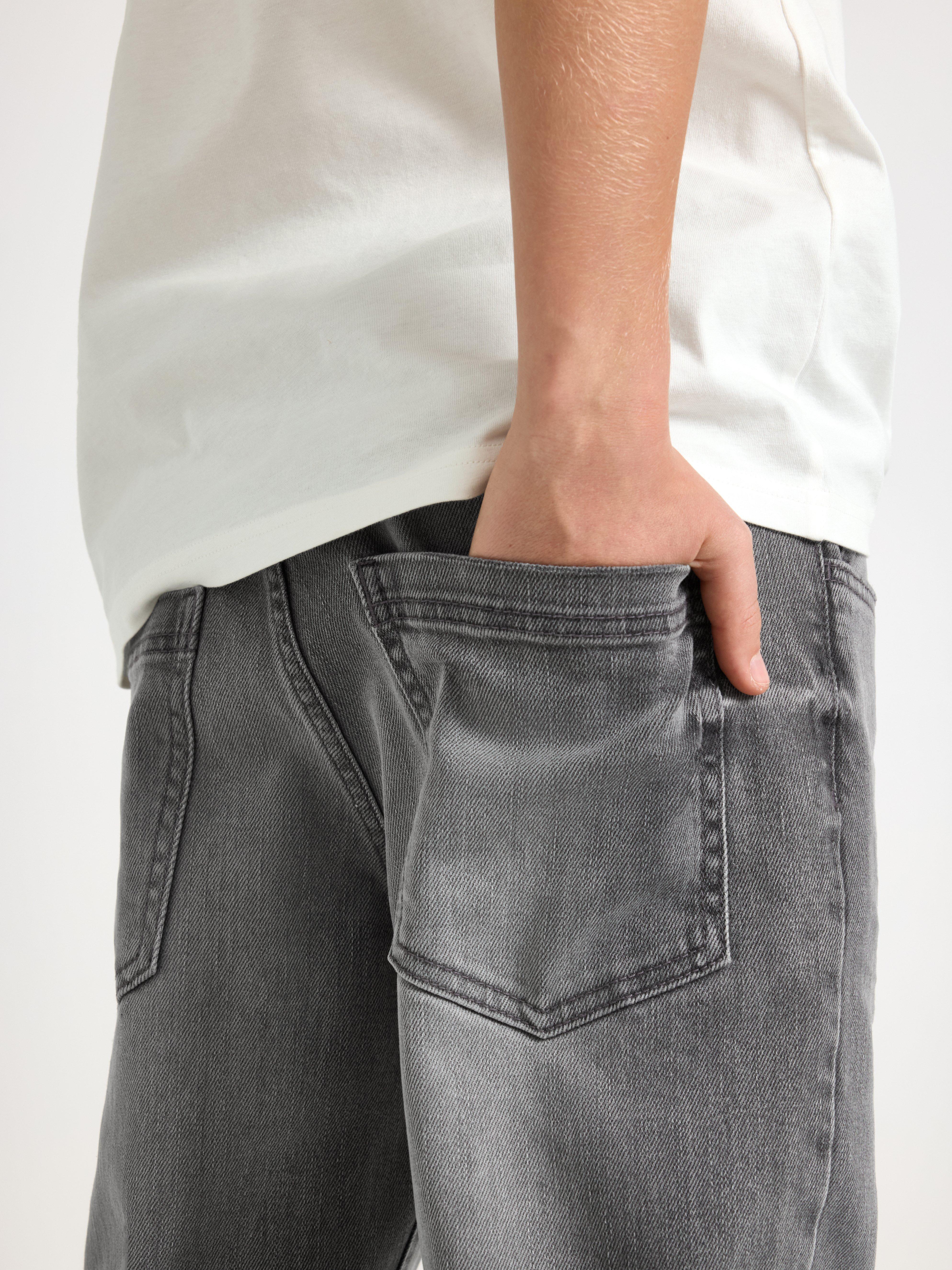 Calça jeans reta e larga VILGOT Regular, cinza.
