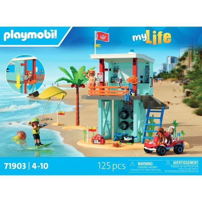 Playmobil 71903 First Aid Station & Beach Cart, My Life Beach Vacation, 125 pieces, Ages 4+