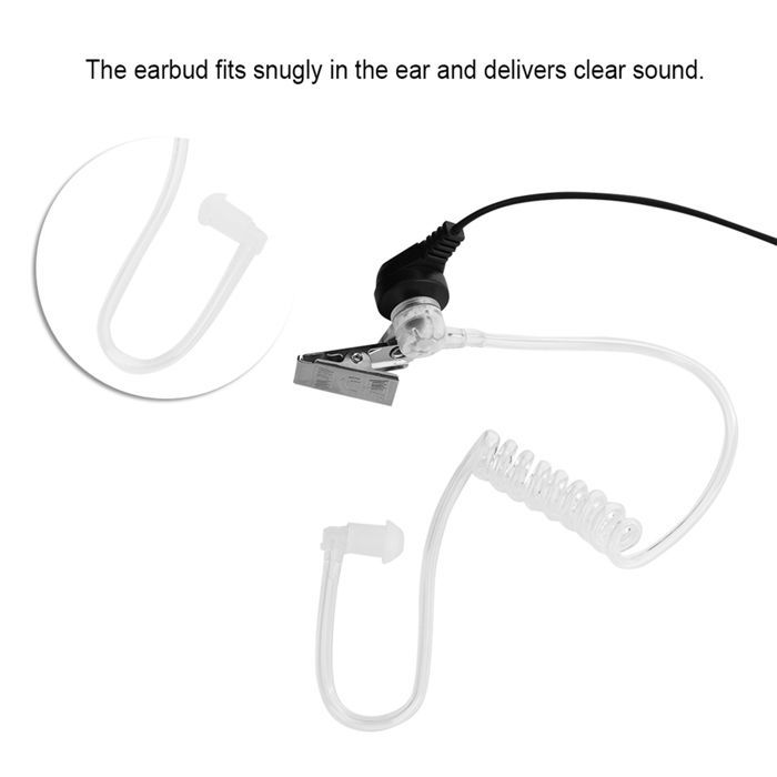 SALALIS Walkie-Talkie Headset, In-Ear Headphones with Transparent Tube, Microphone Headset for Midland Walkie-Talkie Headset