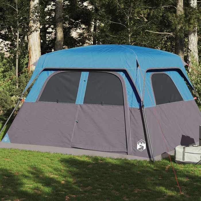 Tienda de campaña familiar vidaXL para 6 personas, color azul, impermeable, para jardín, exterior y camping, 94546