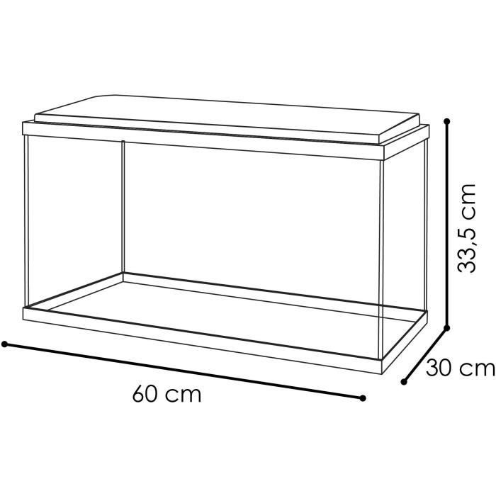 Acuario de 60 cm - CIANO - 58 litros + Filtro + LED + Calentador + Consumibles - Blanco