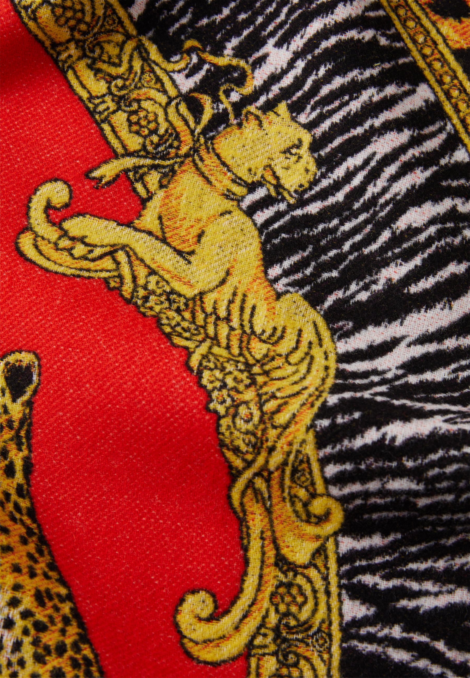 Versace geruite dekens Wild Cats - plaid - lippenstiftrood/moerbei
