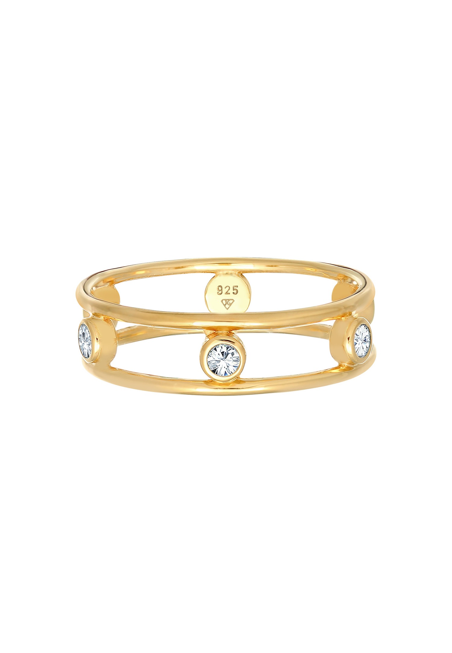 Elli Femmes Double Glamoureux Elégant avec cristaux en argent sterling 925