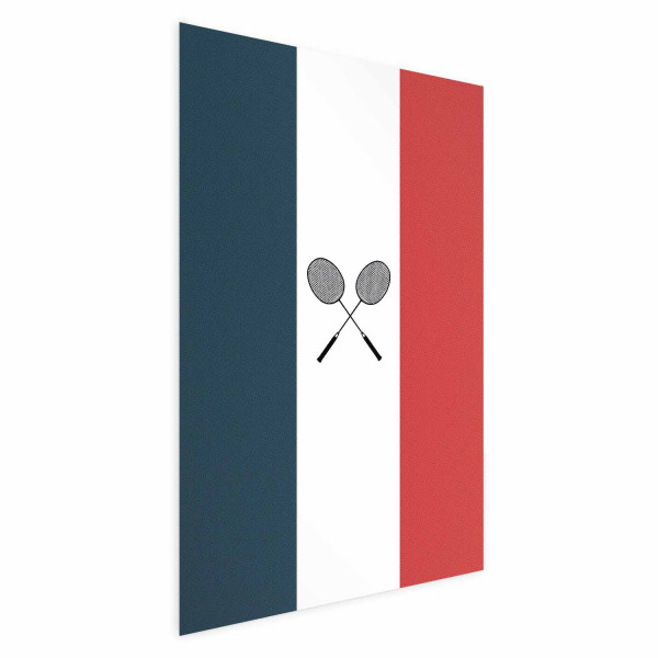Plakat Francja i badminton 21x30 cm