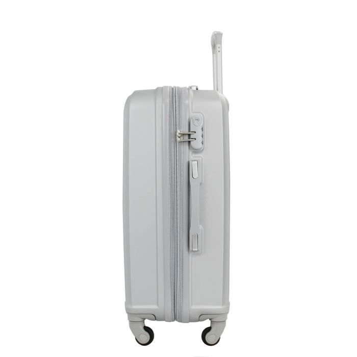 Maleta mediana Alistair - Colección Hierro - 4 ruedas - ABS ultrarresistente - Plateada