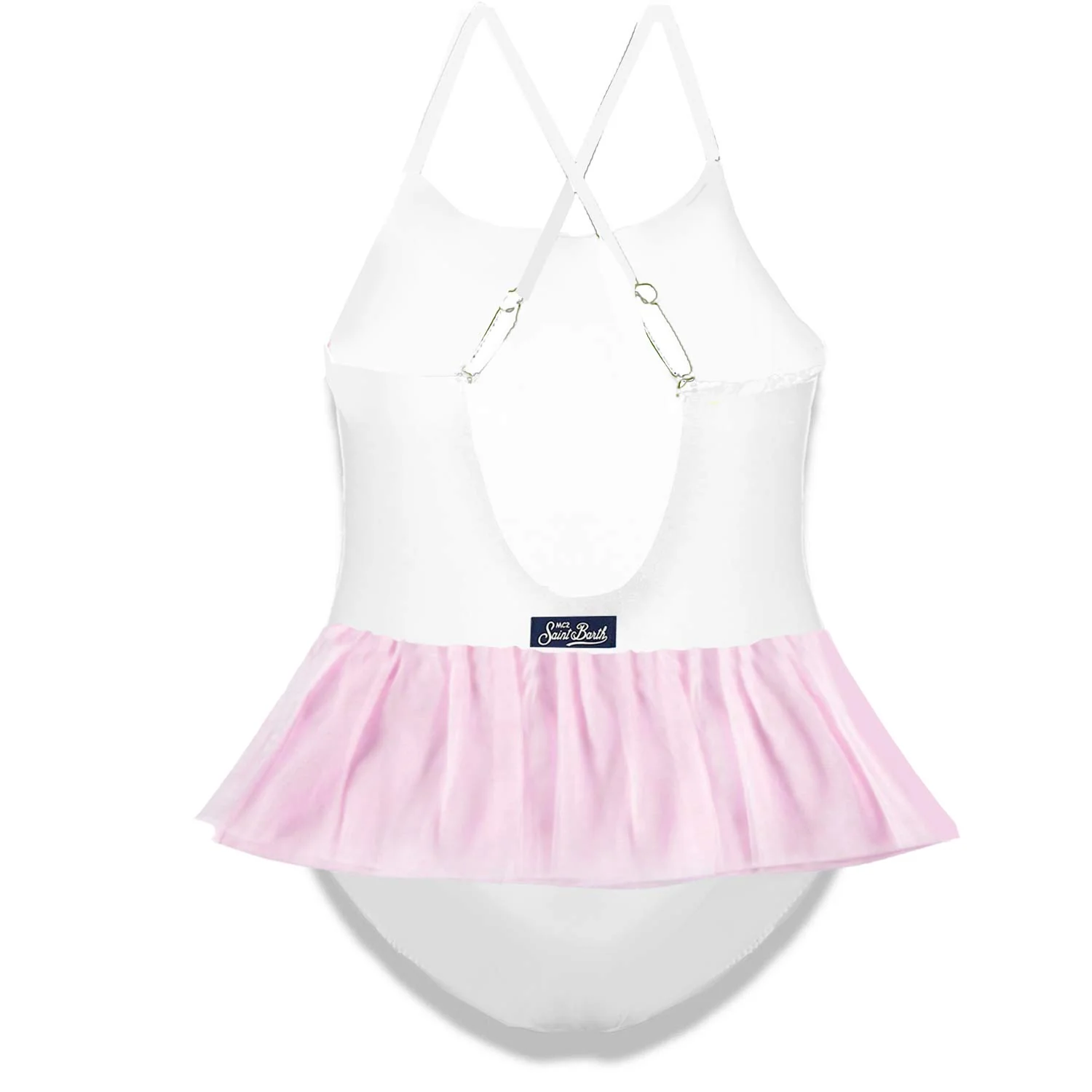 Maillot de bain une pièce pour filles avec volants en tulle