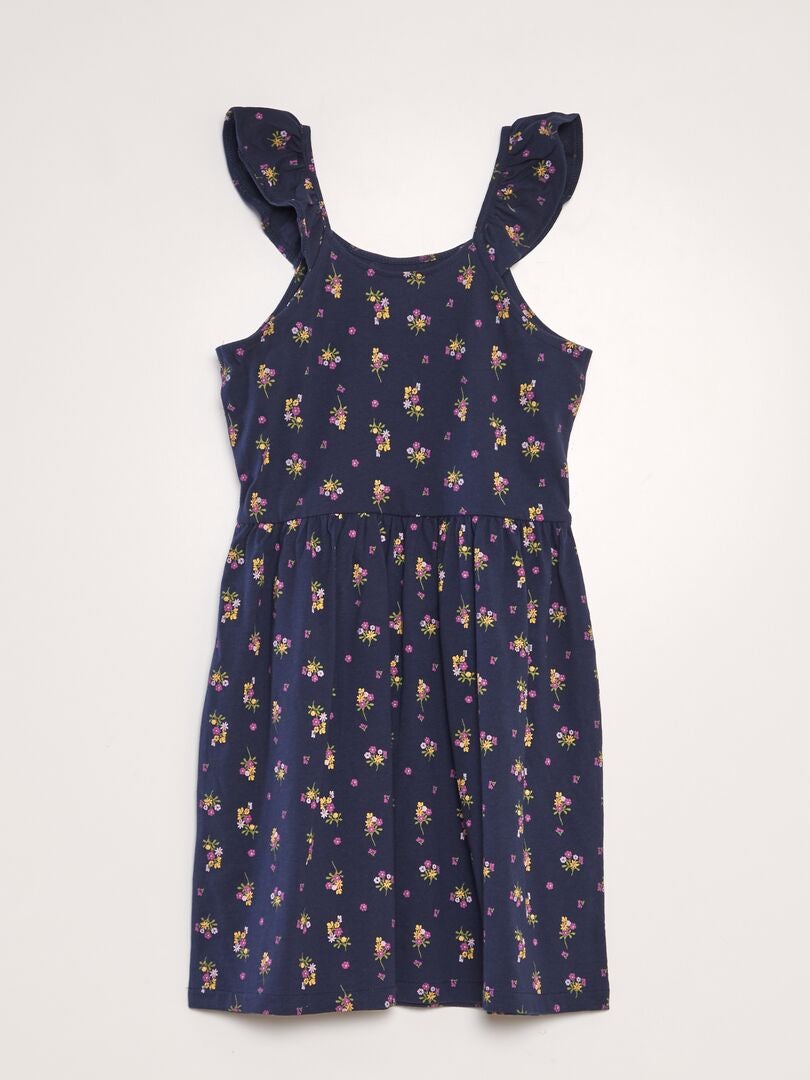Lichtgewicht jurk met print - BLAUW
