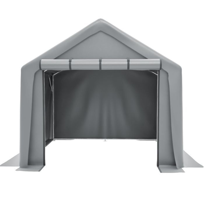 Abri de jardin - garage à vélos, abri à outils, tente de garage, cabane de jardin, tente de rangement, gris fonc-244 x 241 x 217 c