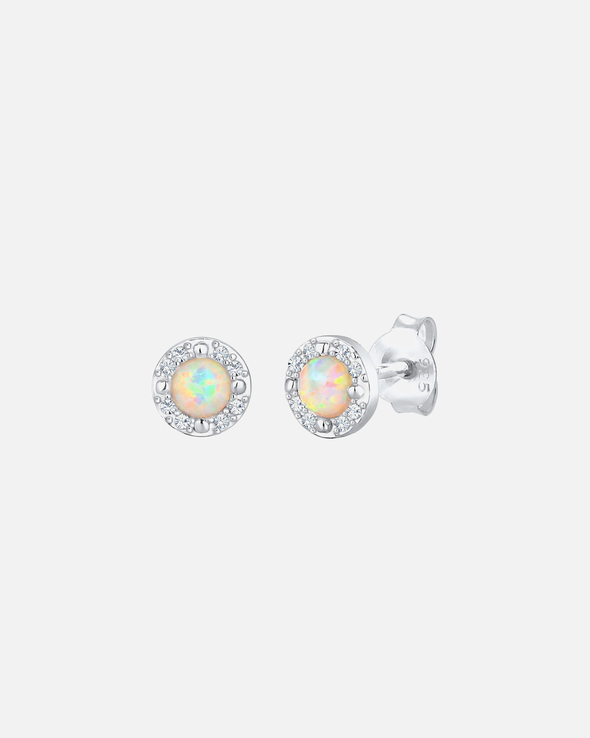 Elli PREMIUM Opal Cristaux Clous d'Oreilles Femme - (925/1000) Argent