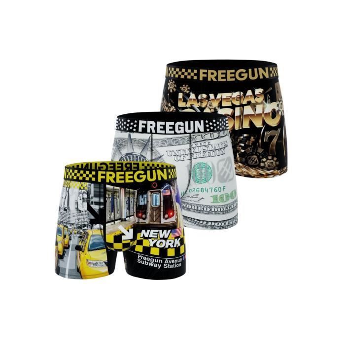 Boys' Boxer Shorts - FREEGUN - Pack of 3 - Black - Comfortable - Breathable - Stretch