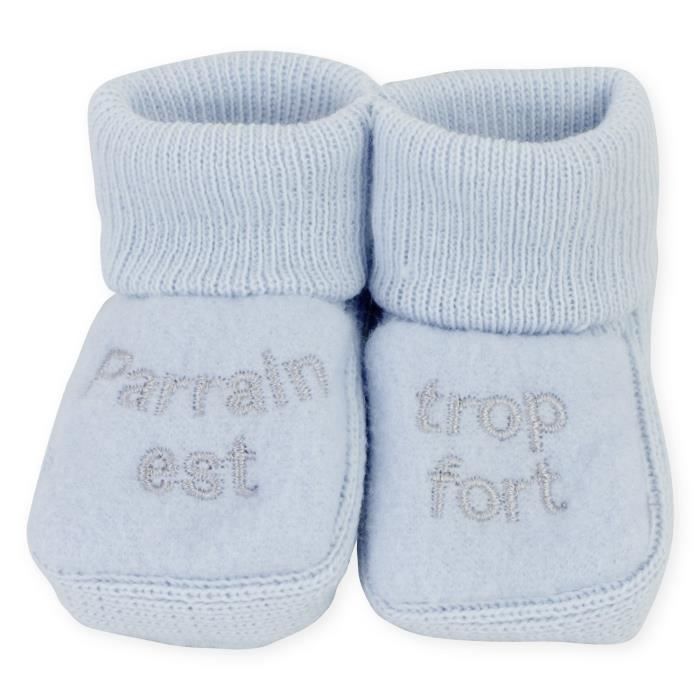 Babyschuhe für Jungen TROIS KILOS SEPT - Blau mit zarter Stickerei