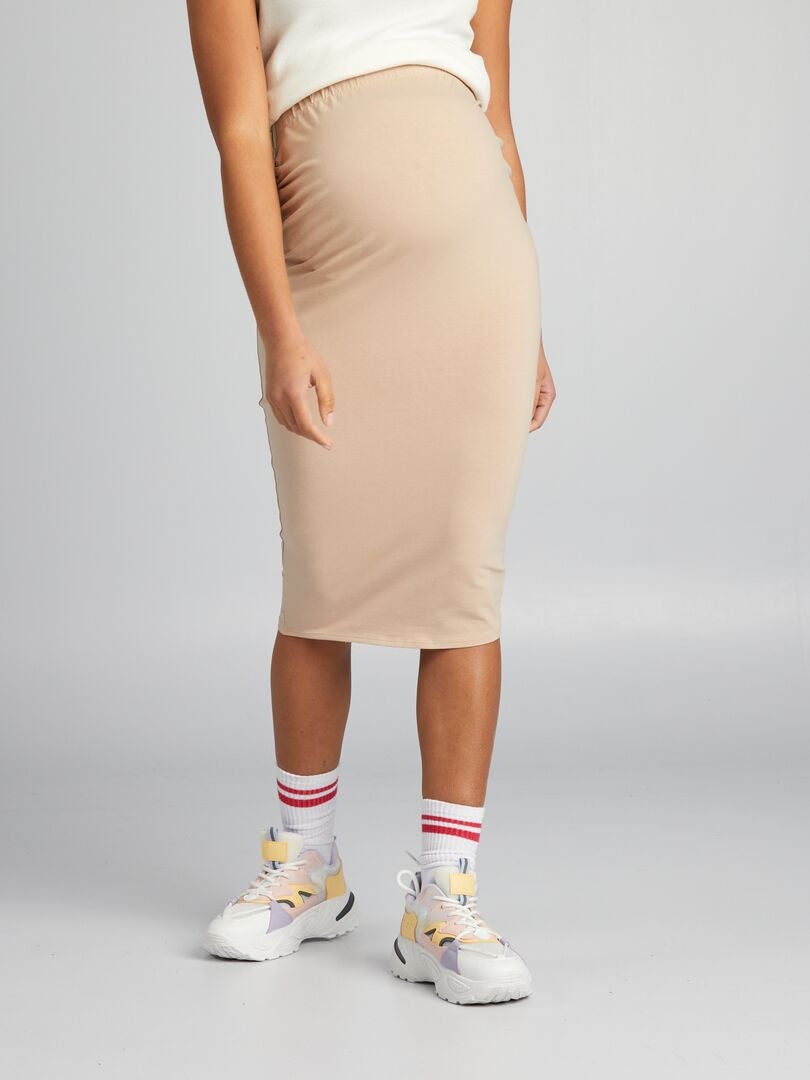 Zwangerschapsrok in kokermodel - BEIGE