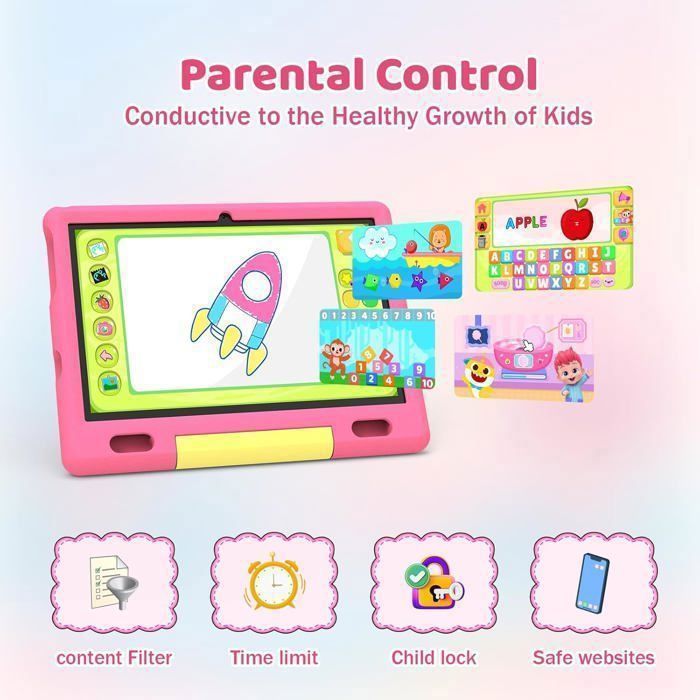 Tablette enfant - KOTSREN - 10.1'' Octa Core - 20Go RAM - 128Go ROM - Android 15