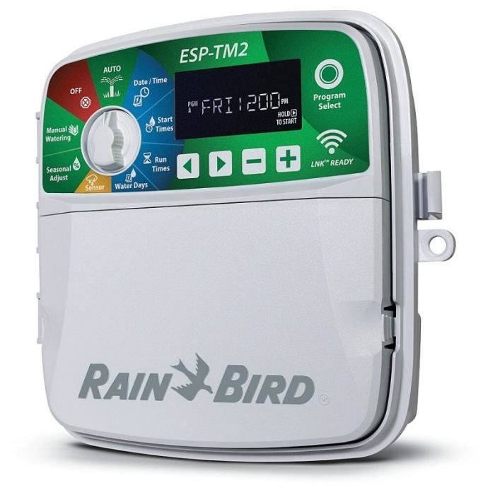 Programmateur d'arrosage - Rain Bird - ESP-TM2 - 4 zones - 4 électrovannes - Intérieur