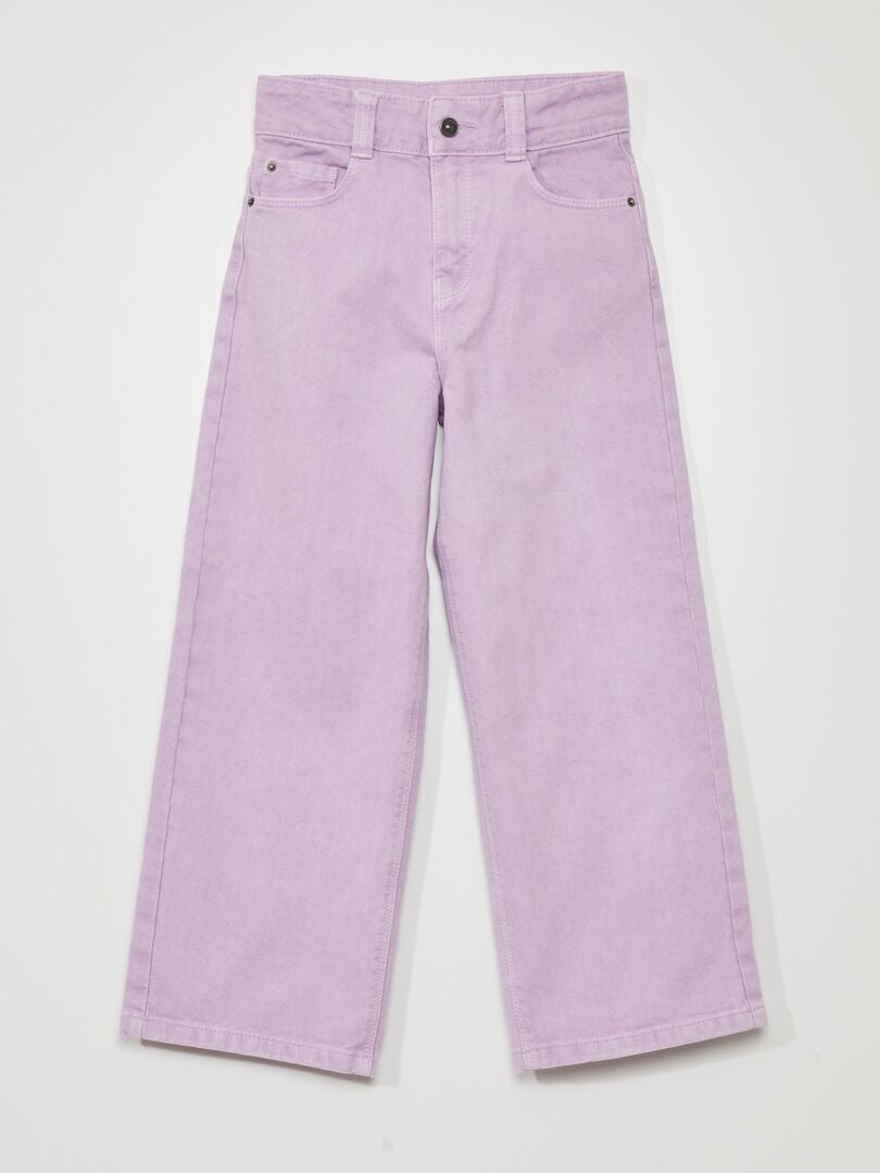 Pantalones vaqueros de talle alto y pierna ancha - MORADO