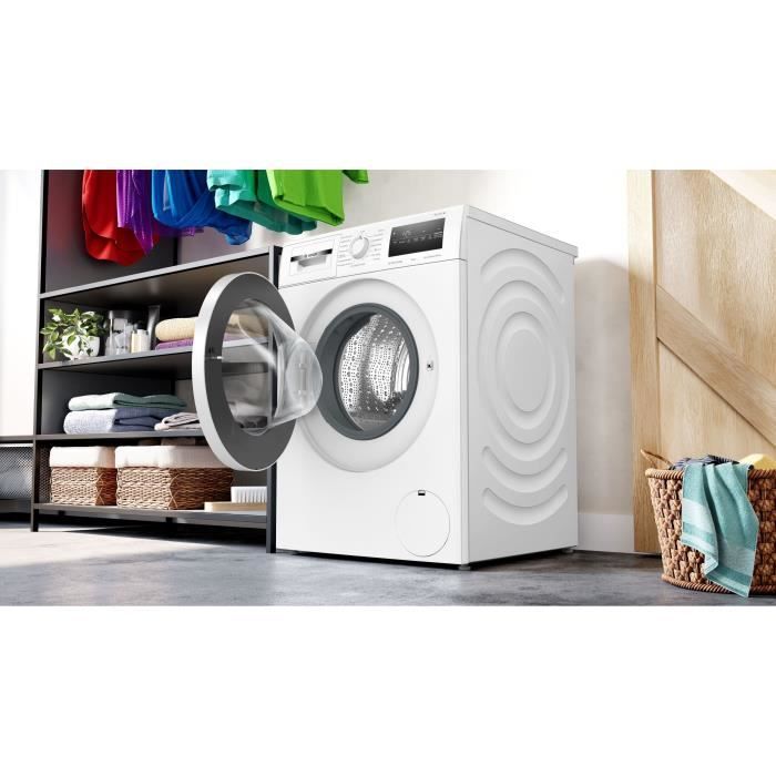 Lavadora de carga frontal BOSCH WAN24209FR SER4 - 9 kg - Inducción - 60 cm de ancho - 1200 rpm - Clase energética A - Vapor - Blanca
