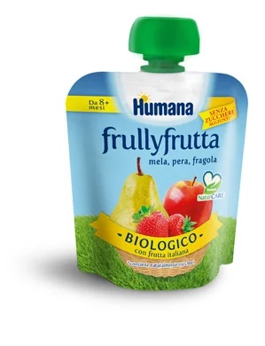 HUMANA Humana Frullyfrutta Maçã-pera-morango Orgânico 90g comida para bebê