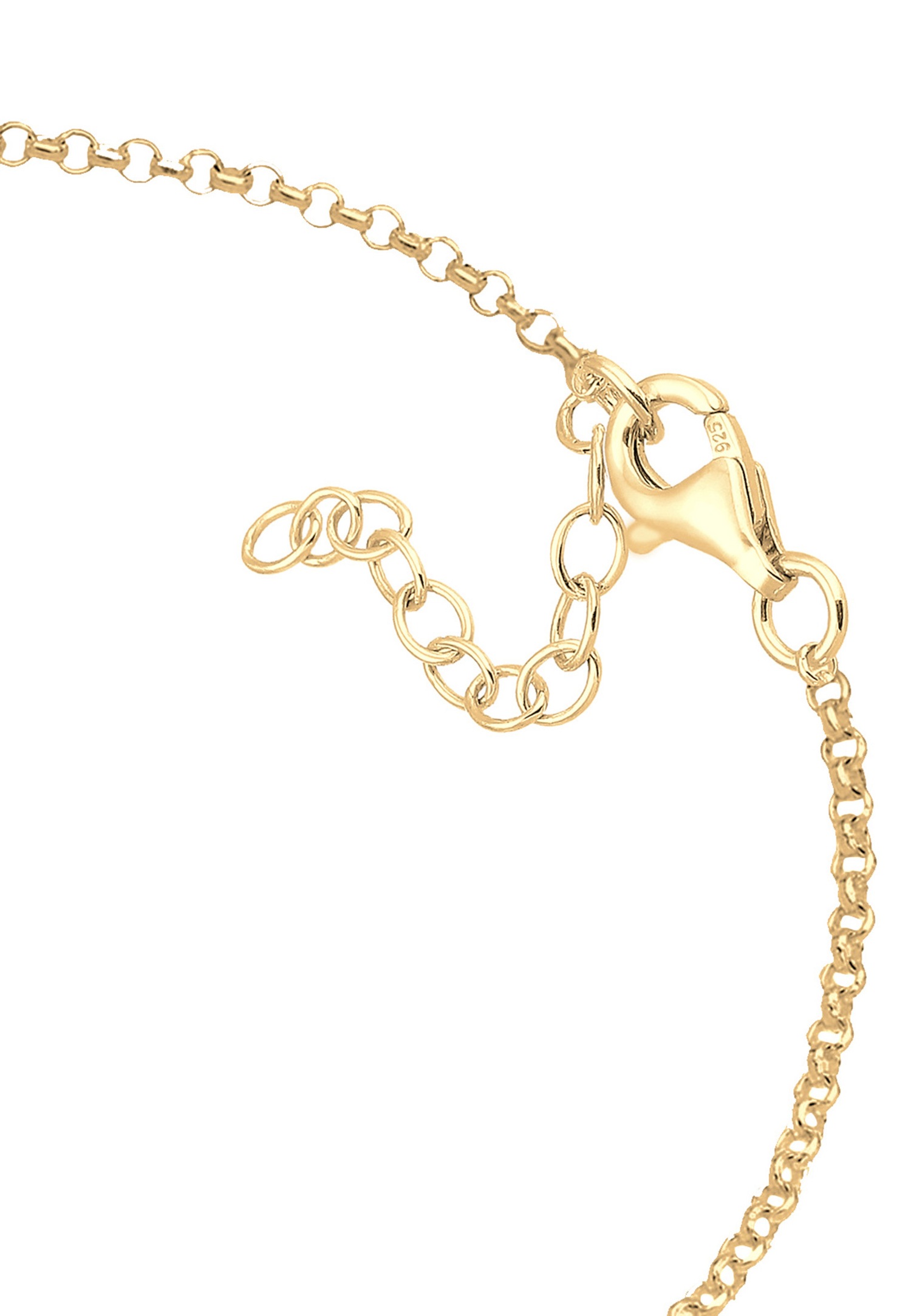 Elli Femmes Demi-lune Étoile Filigrane avec Pierre de Lune en Argent Sterling 925 Plaqué Or