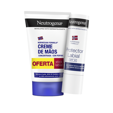 Neutrogena håndkrem og leppefuktighetsgivende stiftpakke 50 ml 50 ml
