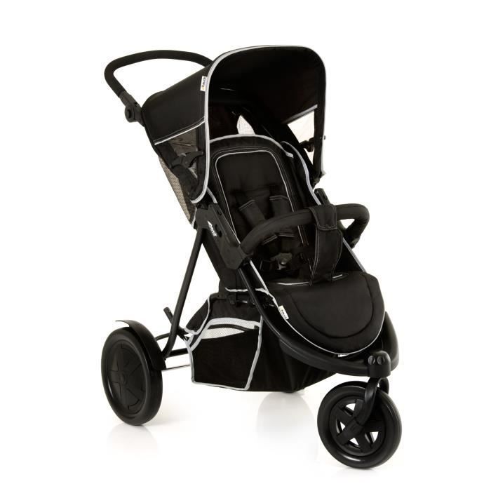HAUCK Freerider 3-Wheel Double Stroller - Black
