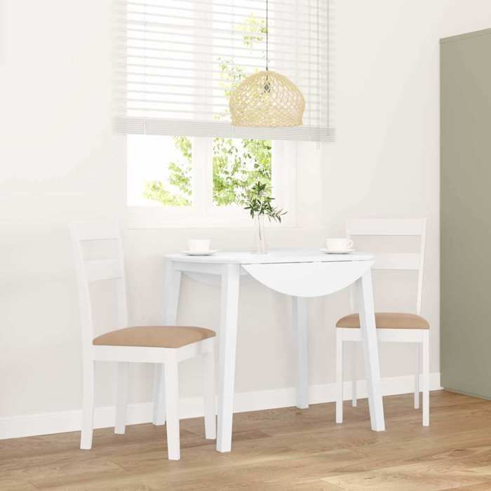 Sillas de comedor vidaXL con cojines, 2 unidades, blancas, madera maciza, goma, silla de comedor, silla, silla de salón, sillas 4102386