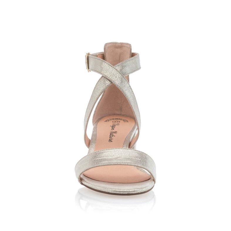 Sandalias plateadas para mujer / Zapatos de punta abierta