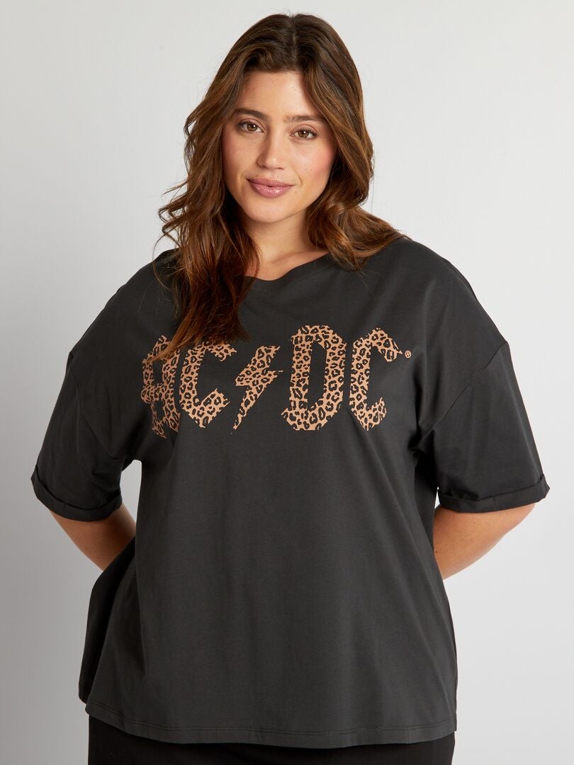 Camiseta estampada de AC/DC - NEGRA