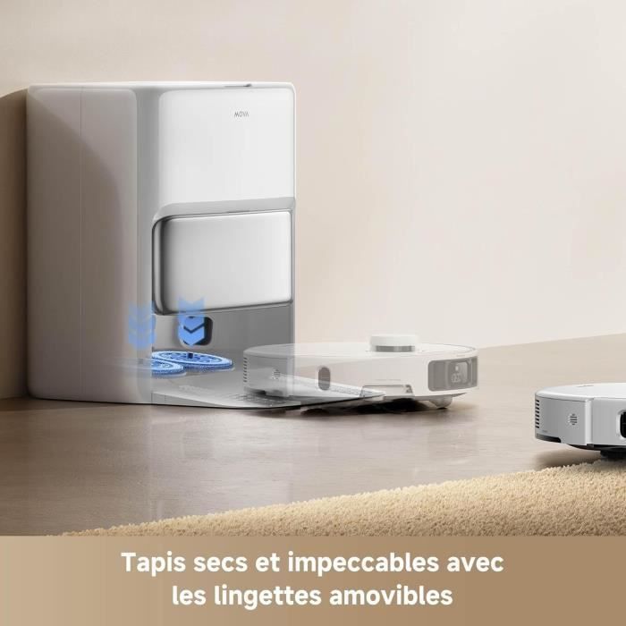 MOVA P50 Pro Ultra - Robot aspirador y fregador con base de carga - 19.000 Pa - Cepillo antienredos - Limpieza automática